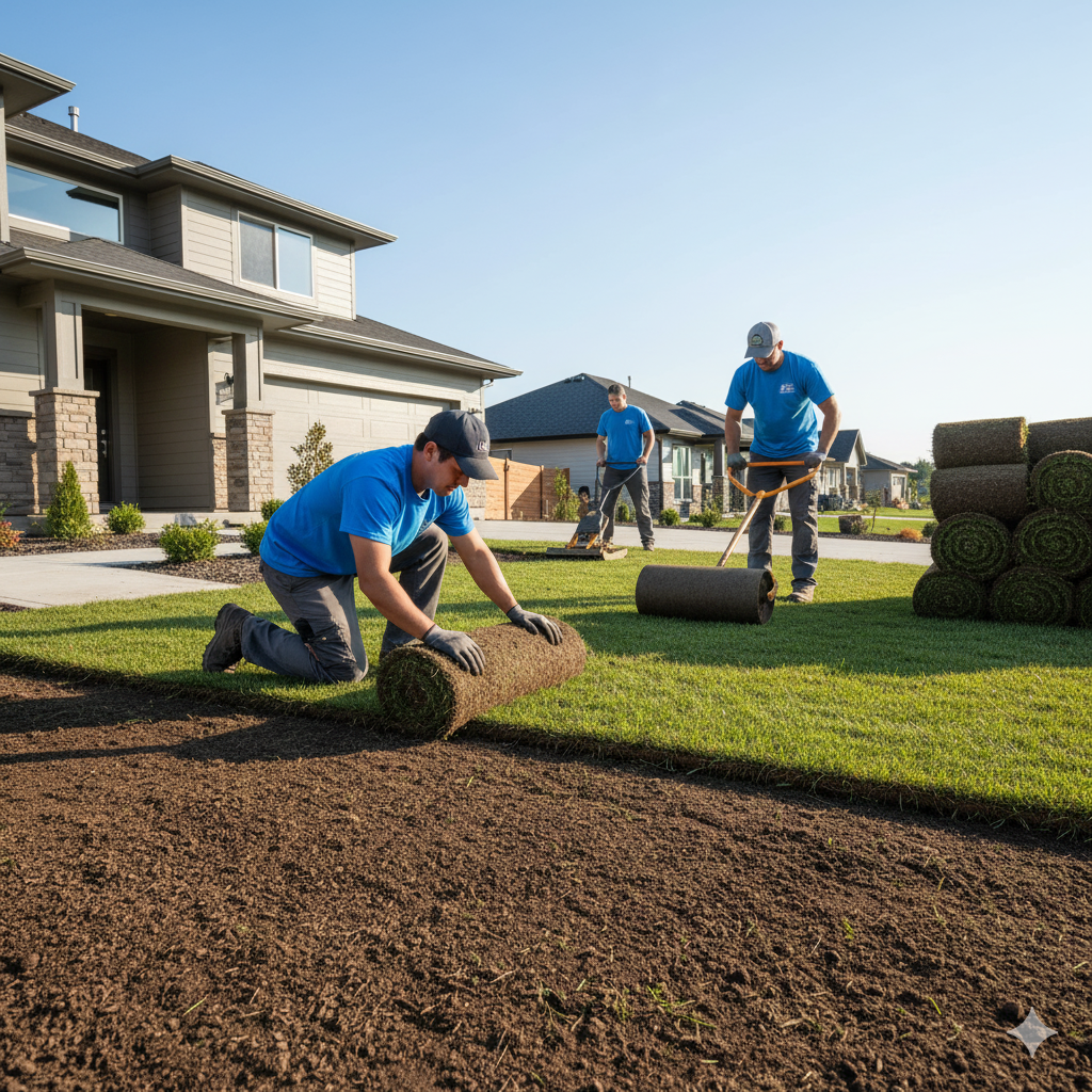 افضل شركة تنسيق حدائق 40 grass installation